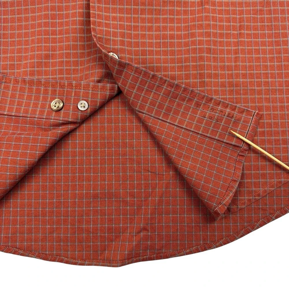 BANANA REPUBLIC Men's Large Stretch Classic Button Down Shirt Rust Red‎ Casual
